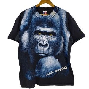 Vtg 90s Trinity Products San Diego Mega Gorilla Single Stitch Black Shirt XL
